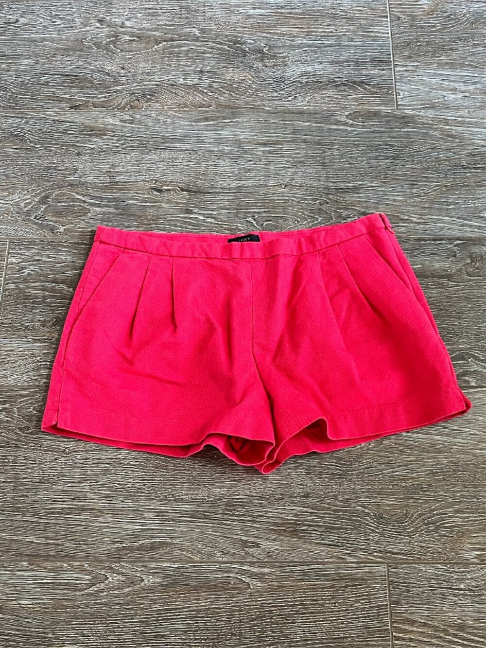 J Crew Coral Red Pleat Preppy Dress Shorts size 12